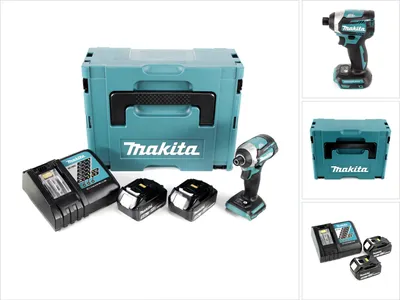 Obrázok produktu pre Akumulátorový rázový uťahovák Makita DTD 154 RTJ 18V 1/4" 175Nm bez kefiek + 2x akumulátor 5,0Ah + nabíjačka + Makpac