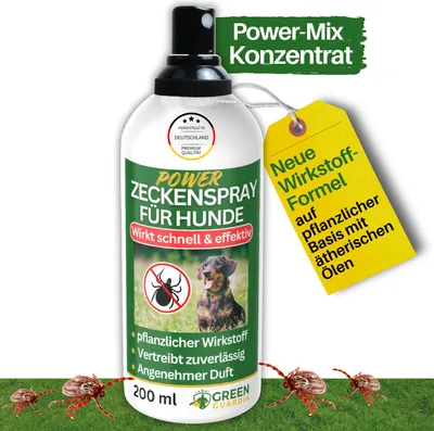 Produktbild von Zecken Abwehrspray Power-Konzentrat 200 ml - Natürliches Schutzspray für Hunde & Umgebung, Zeckenschutz Hund, Zeckenspray Hund, Anti Zecken Hund