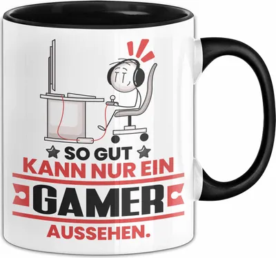 Produktbild von Gamer Geschenk Tasse So Gut Kann Nur Ein Gamer Aussehen Geschenkidee Kaffee-Becher (Schwarz)