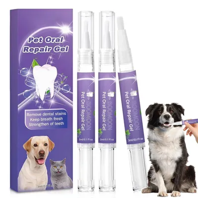 Produktbild von Set aus 3 Gel für die Mundpflege von Haustieren