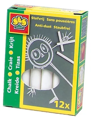 Zdjęcie produktu dla SES Creative Set of Children's Chalk white, 12 szt., Biały, 1 kol.