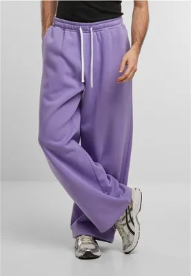 Zdjęcie produktu dla Spodnie dresowe Urban Classics Fluffy, szerokie nogawki, kolor: electriclilac, rozmiar: L