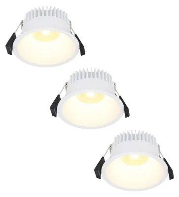 Image de HOFTRONIC - Spot LED encastrable 10W 900lm 2700K IP44 Blanc lot de 3