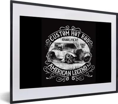 Produktbild von MuchoWow® MuchoWow® Gerahmtes Poster Mancave - Oldtimer - Auto - Retro 40x30 cm - Poster mit zchwarzem Bilderrahmen - Bilderrahmen - Poster im Rahmen