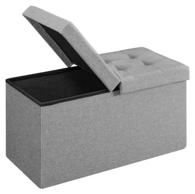Productafbeelding van Opbergbox met zitfunctie en inklapbare functie, 38 x 76 x 38 cm