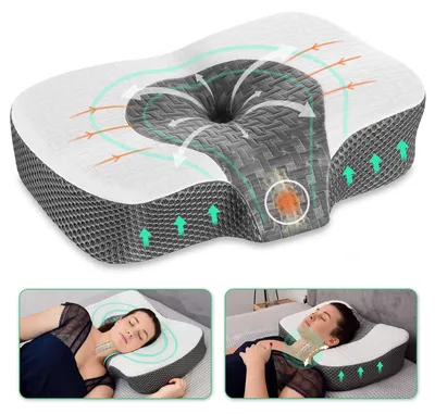 Immagine prodotto di Omgoods - Cuscino ergonomico per il supporto del collo, con altezza regolabile
