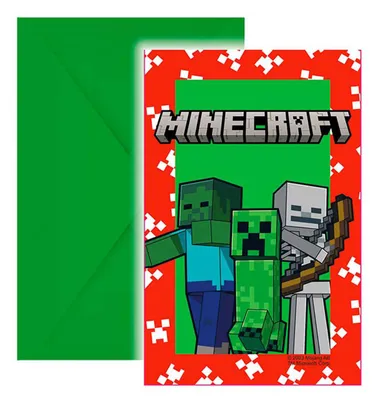 Obrázek produktu pro Minecraft Party 6 pozvánek a obálek