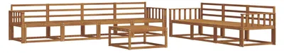 Produktbild von vidaXL Outdoor-Sofagarnitur 8 pcs Natur Massivholz Akazie