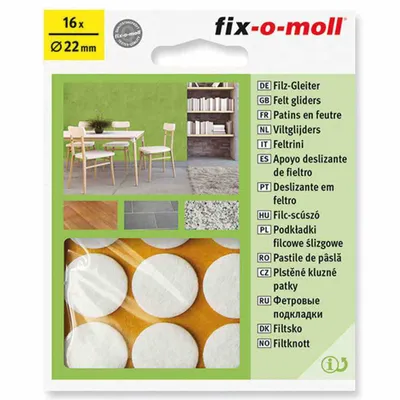 Produktbild von Filzgleiter klebend weiß 22mm Inh.16 St.