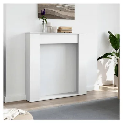 Produktbild von Kaminumrandung weiß 100x20x100cm Holzwerkstoff