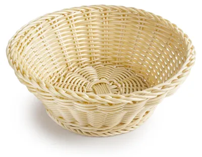 Runde Brotbox aus Polyratan, 13 x 6 cm, goldfarben