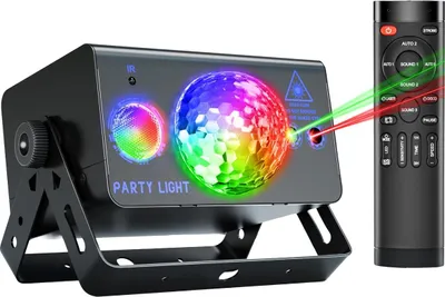 Produktbild von LED Bühnenlicht Partylicht mit Laserprojektion, Strobe & Fernbedienung