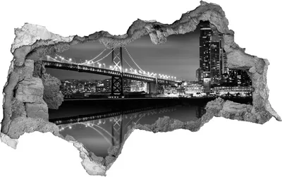 Produktbild von Selbstklebender Loch-3D-Aufkleber 95x73 cm San Francisco in der Nacht