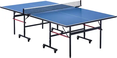 Obrázok produktu pre VEVOR stôl na stolný tenis, prenosný stôl na stolný tenis z MDF na vnútorné použitie, skladací stôl na stolný tenis s rýchloupínacou sieťkou a uzamykateľnými kolieskami, 12 mm hrubá doska stola