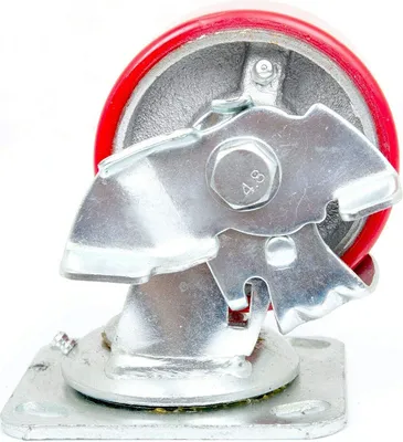 Produktbild von Gussrolle mit Bremse Eisenrad Schwerlastrad Schwerlastrolle Transportrolle Lenkrolle Ø 100mm 1044