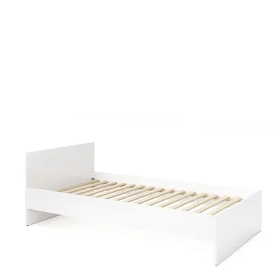 Produktbild von Jugendbett 90 cm DOMINO weiß mit Lattenrost.