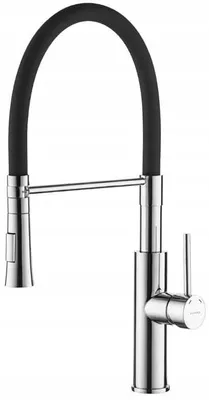 Productafbeelding van Keukenmengkraan model U met spoelbak, Shire, zwart chroom