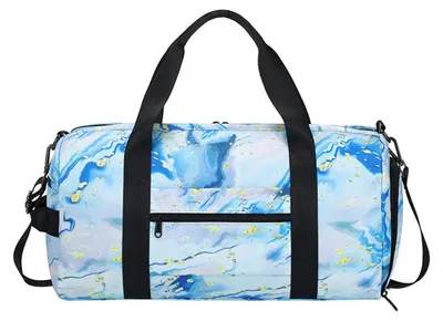 Reisetasche 23 L, Sporttasche mit Schuhfach, Schwarz/Blau