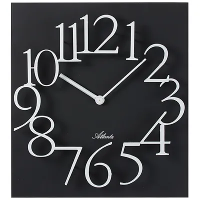 Produktbild von Atlanta 4511/7 Wanduhr Quarz analog schwarz eckig