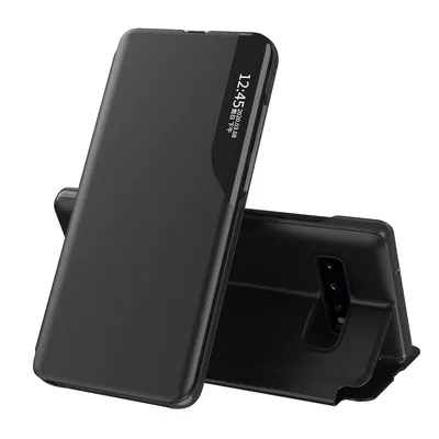 Obrázek produktu pro Pouzdro pro Galaxy S10 Plus, Smart View Okénko Flip StojánekPolyuretanKožené Ochranné Pouzdro pro Samsung Galaxy S10 Plus černé