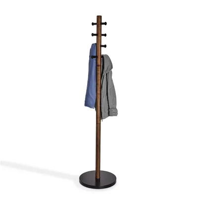Zdjęcie produktu dla Umbra Pillar, Wolnostojące, Metal, Drewno, 8 hak., Czarny, Drewno, Metal