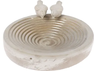 Obrázek produktu pro HOMESCAPES Koupelna pro ptáky z glazovaného betonu, 29,3 x 29,3 x 10,5 cm