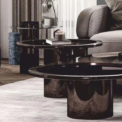 Produktbild von Casa Padrino Luxus Beistelltisch mit Glasplatte Bronze / Grau H. 45 cm - Luxus Möbel
