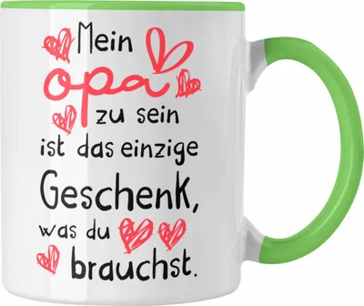 Produktbild von Trendation - Opa Geschenke Geschenk Tasse mit Spruch für Opa Geschenkidee Nichte Enkel Vatertag Kaffeetasse Großvater (Grün)