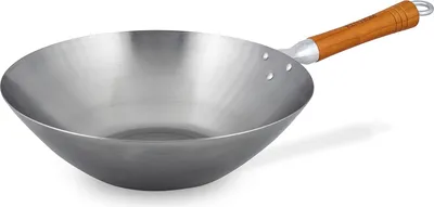Obrázok produktu pre Ken Hom Excellence, Kolo, Wok/panvica na vysmážanie, Oceľ, Drevo, Uhlíková oceľ, Keramický, Plyn, Halogén, Indukčná, 32 cm