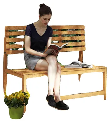 Image de Banc de jardin, en bois résistant aux intempéries, capacité de charge de 240 kg, dimensions 110 x 61 x 89 cm, dossier réglable, assise spacieuse de 100 cm de largeur