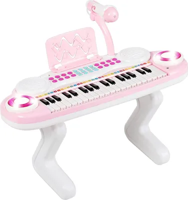 Produktbild von GOPLUS 37 Tasten Kinderklavier, Kinder Keyboard mit Mikrofon & Notenständer, Spielzeug Piano mit Licht, Aufnahme- und Wiedergabe- Funktion, 8 Töne & 8 Rhythmen