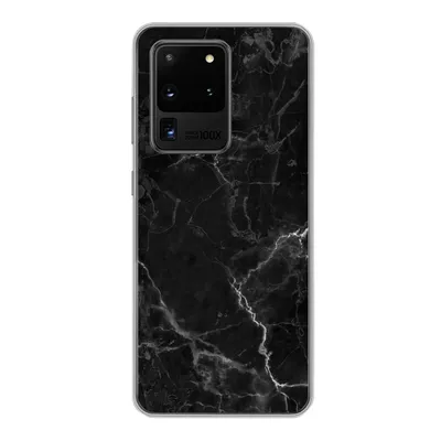 Produktbild von MuchoWow® Handyhülle Schutzhülle Hülle für Samsung Galaxy S20 Ultra Marmor - Schwarz - Weiß - Textur - Marmoroptik Silikon Softcase Handy Hülle - Karteninhaber