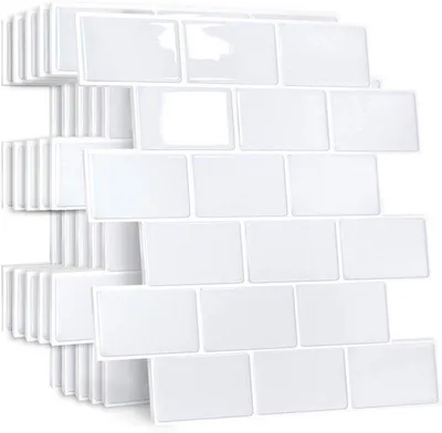 Immagine prodotto di Adesivi 3D per piastrelle, autoadesivi – Set da 10 design, resistenti all'umidità e flessibili, ideali per bagno e cucina, per superfici lisce (Vetroceramica, vetro, plastica)