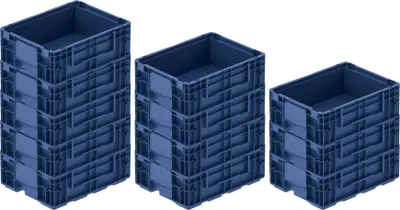 Produktbild von SuperSparSet 12x VDA KLT Kleinladungsträger mit Verbundboden | HxBxT 14,7x30x40cm | 10 Liter | KLT, Transportbox, Transportbehälter, Stapelbehälter