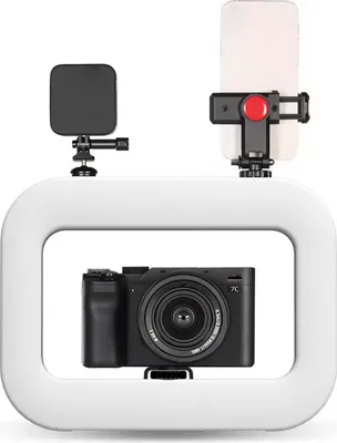 Produktbild von Wiederaufladbarer Handyscheinwerfer Handys Stabilisator mit Handyhalterung für Videoaufnahmen