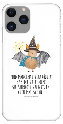 Produktbild von Mr. & Mrs. Panda Iphone 11 Pro Handyhülle Fledermaus Zauberer - Weiß - Geschenk, Frauen, Premium Kunststoff, Lustige Sprüche, Fledermäuse, Magier, Handy Case