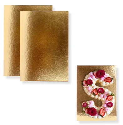Zdjęcie produktu dla 15 sztuk podstawek pod tort, wymiar 30x20 cm, dwustronne, złote