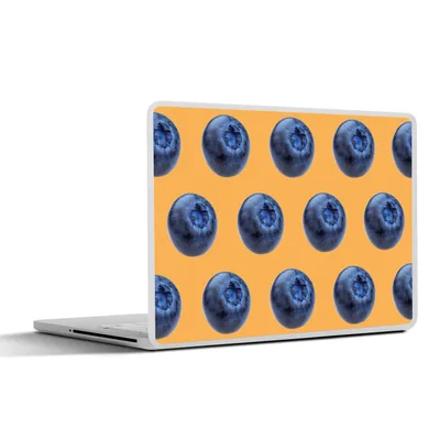 Produktbild von MuchoWow® Laptop Aufkleber Sticker Cover Heidelbeere - Muster - Orange 36.5x27.5 cm - Laptop-Sticker