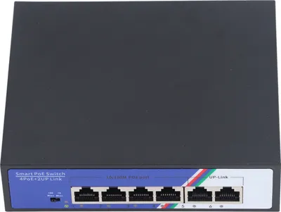Image de 6 Port PoE Switch 1.2Gbps Ethernet Switch Unmanaged Plug and Play Metal Shell Network Switch 100?240V EU Plug