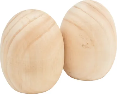 Produktbild von VBS Holzei, H 8 cm, Ø 6,5 cm, 2 Stück, Kiefernholz