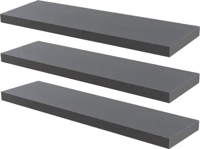 Produktbild von Moderne schwebende Wandregale – 100 cm – Grau – 6er-Pack