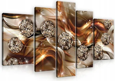 Obrázok produktu pre Obrazy na plátne Abstraktné diamanty SET 170x100 cm 5 kusov Moderné obrazy na plátne XXL Obrazy na plátne Obrazy na plátne Spálňa Obývacia izba Nástenné umenie Tlač Obraz na plátne Pripravené na zavesenie