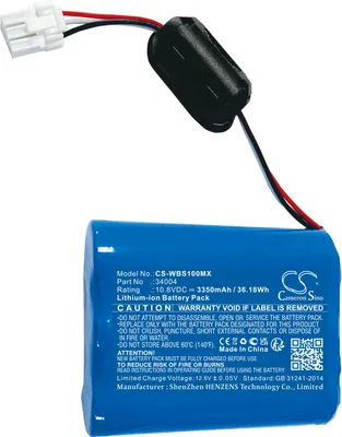 Immagine prodotto di TECHTEK Batteria compatibile con [Welch-Allyn] VS100, VS100 Spot Vision Screener sostituisce 30018-EX, per 34004