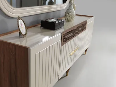 Produktbild von Komplettes Wohnzimmer Set + Esszimmer Garnitur Tisch Regal Kommode 6tlg.