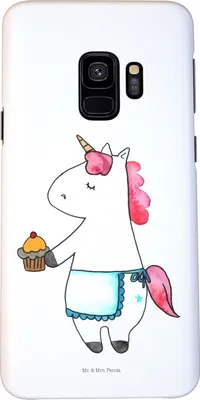 Produktbild von Mr. & Mrs. Panda Samsung Galaxy S9 Handyhülle Einhorn Muffin - Weiß - Geschenk, Unicorn, Handy Case, Geburtstagsgrüße, Cover, Schutzhülle, Geburtstag, Hülle, Backen