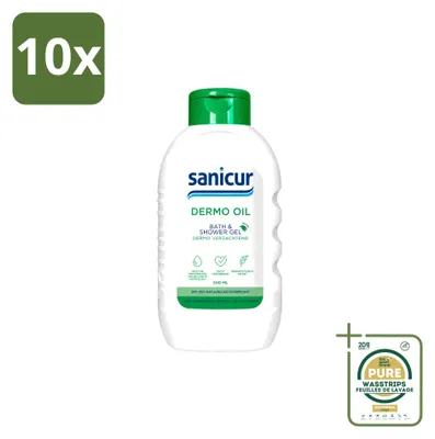 Productafbeelding van 10 x Sanicur Dermo-Oil bad- en douchegel - 300 ml - Voordeelverpakking - 10 stuks