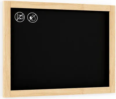 Immagine prodotto di Lavagna nera con cornice in legno naturale 70x50 cm