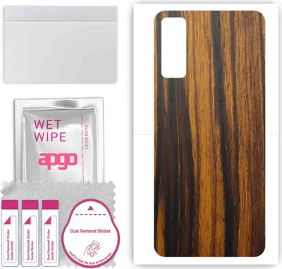 Produktbild von apgo Rückseite Schutzfolie, Skin, kompatibel mit Huawei Enjoy 20 Pro, Hinten Displayschutzfolie aus Vinylfolie, kratzfest, einfache Montage - Tigerwood