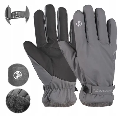 Immagine prodotto di Guanti da uomo grigi - guanti caldi - guanti touchscreen - guanti foderati - guanti invernali