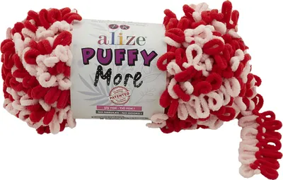 Produktbild von 150g Strickgarn Alize Puffy More Color, Fingerstrick-Wolle Stricken ohne Nadel Farbwahl, Farbe:6289 hellbeige-schwarz